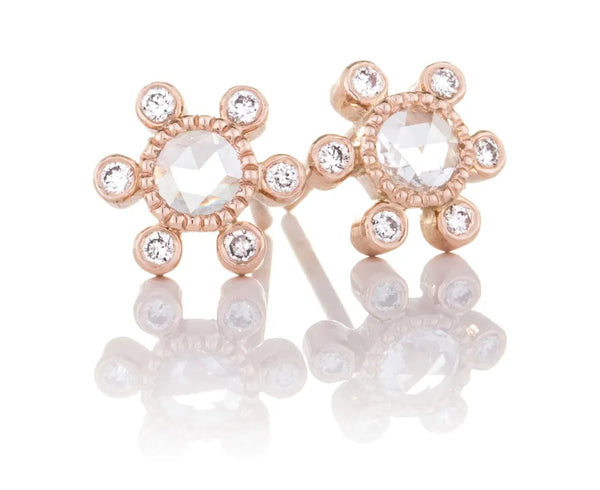 Sethi Couture Rose gold and diamond earrings