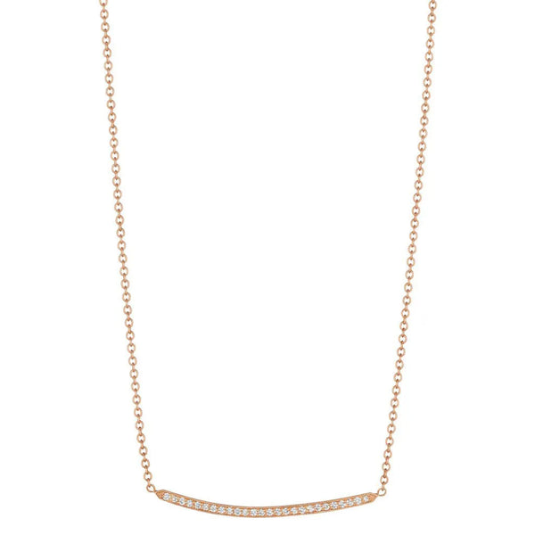 Penny Preville yellow gold pave bar necklace