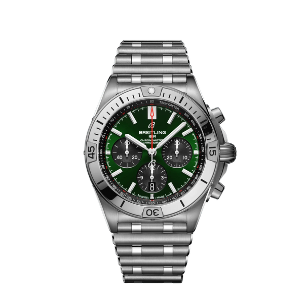 Green Breitling chronomat mens watch