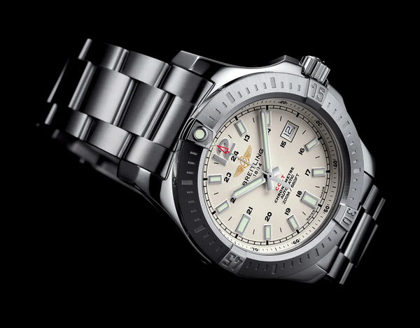 Breitling silver colt automatic watch