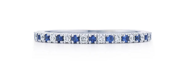 Blue gemstone and diamond band