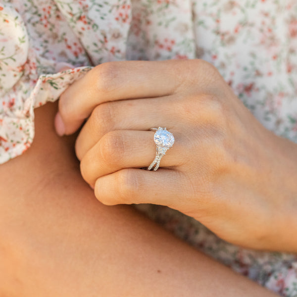 Diamond ring on hand