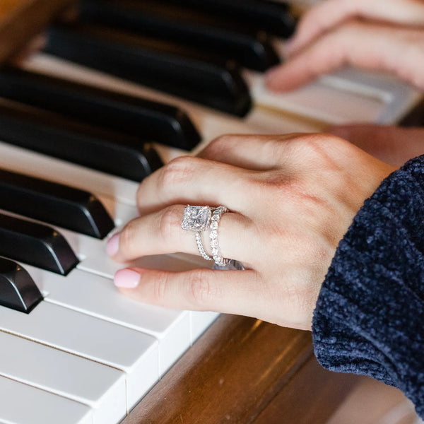 Diamond ring and wedding band