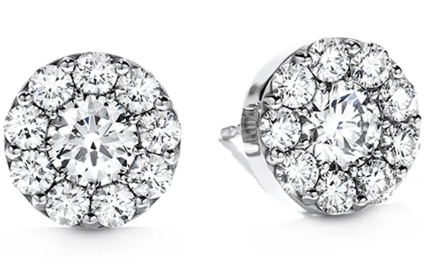 Hearts on fire diamond cluster studs