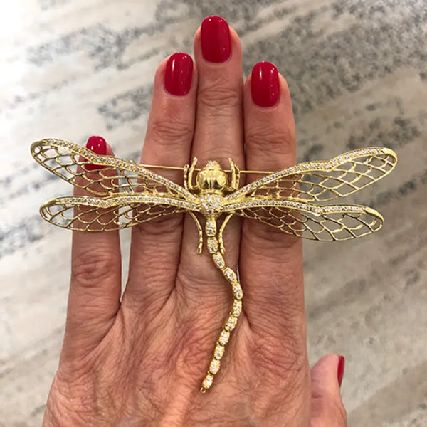 Suna brothers gold dragonfly pin