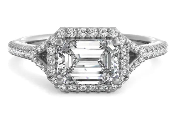 Emerald cut diamond ring