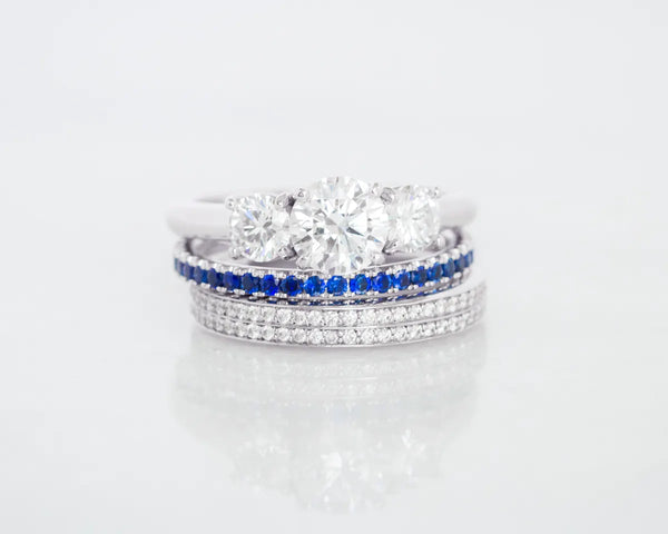 Diamond and sapphire bands