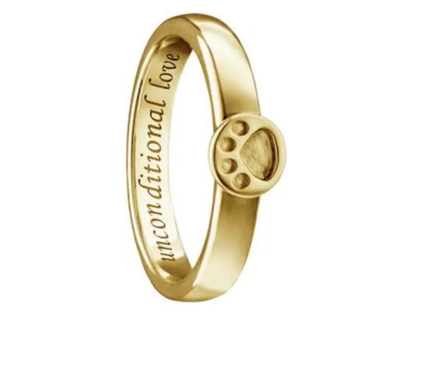 Monica Rich gold band with paw print