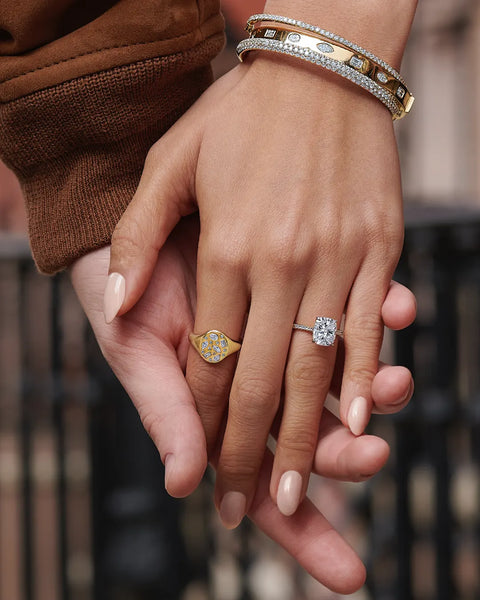 Diamond ring and gold bracelet