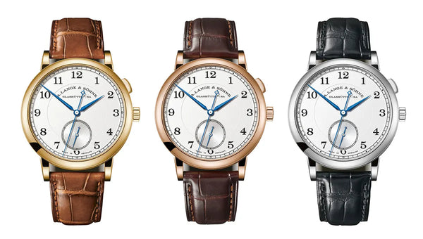 Yellow, rose gold, and white gold Lange & Sohne watches
