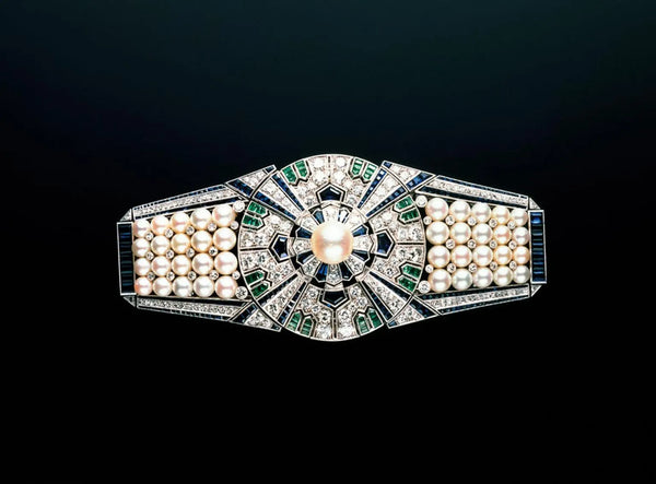 Mikimoto diamond and pearl ring