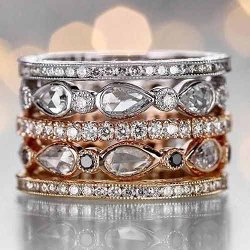 Two tone stackable rings