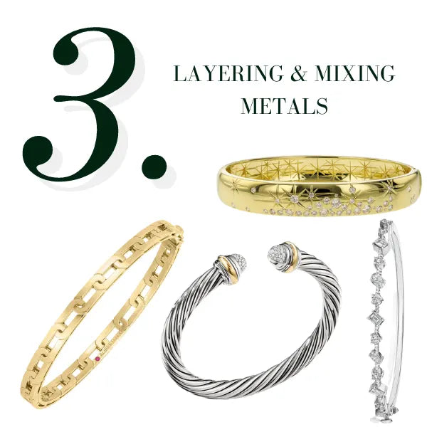 Mixed metal jewelry for layering
