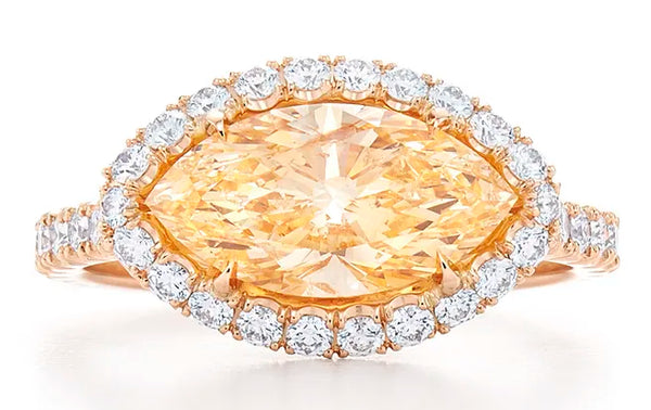 Marquise yellow diamond ring