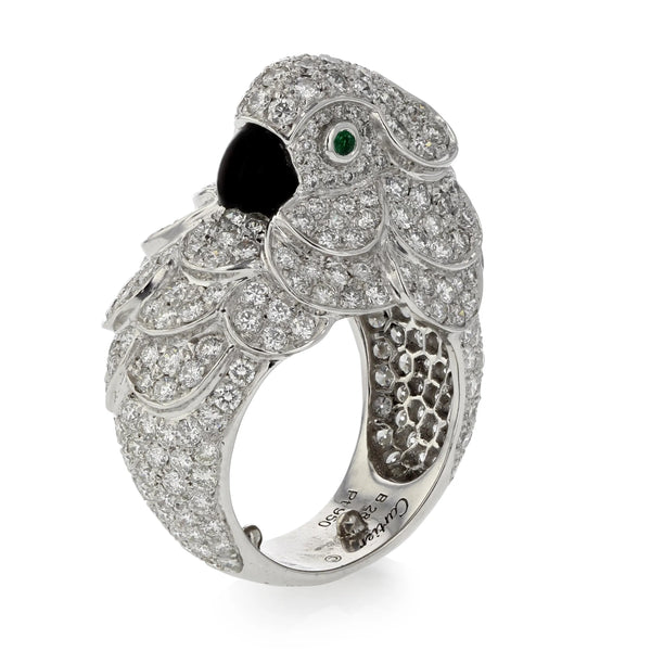 Parrot diamond ring