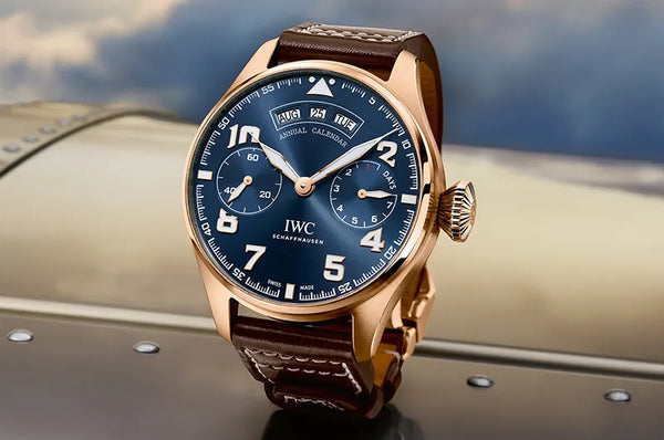 Mens IWC blue and gold watch