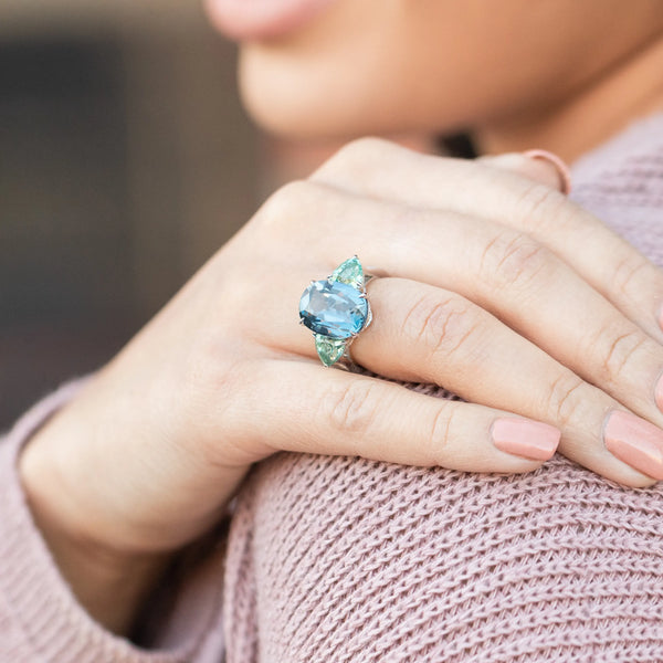 Blue gemstone ring