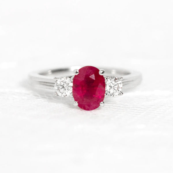 Ruby gemstone and diamond ring
