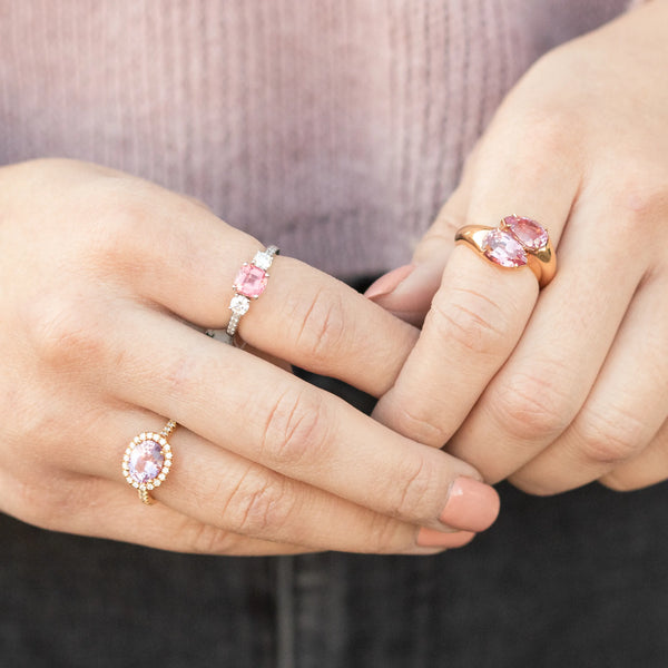 Pink gemstone rings
