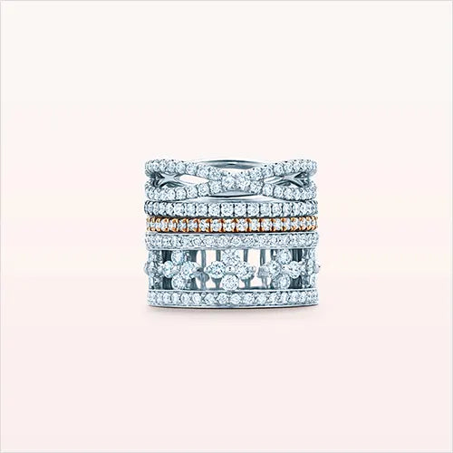 Diamond stackable wedding rings