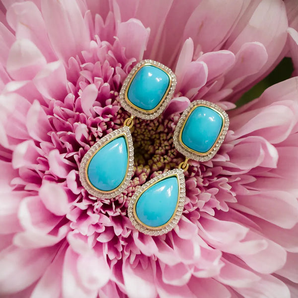 turquoise and diamond earrings