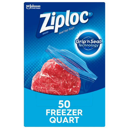 Ziploc Freezer Bags, Gallon, 50 ct 