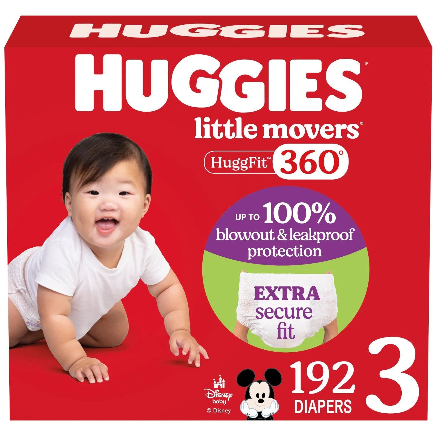 Huggies Little Movers HuggFit 360° Diapers, Sizes 3