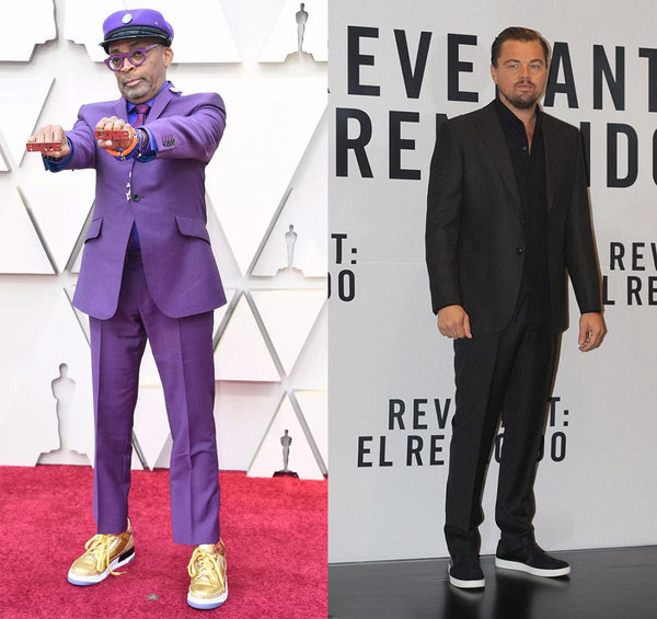 Spike Lee e Leonardo DiCaprio indossano delle sneakers sotto ad un abito