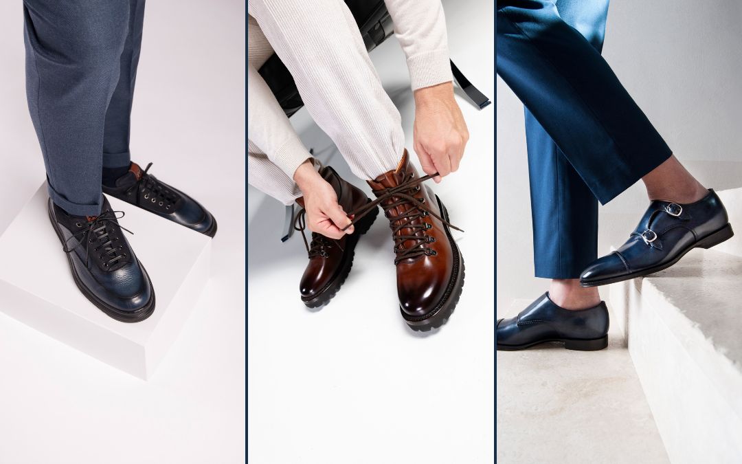 Collage di foto di scarpe eleganti Franceschetti.