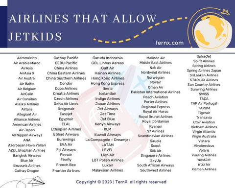 Airlines that allow Jetkids