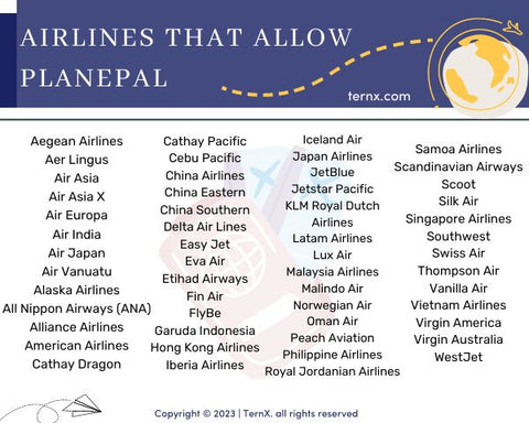Airlines that allow planepal