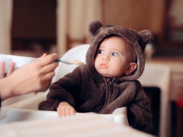 Baby in travel high chair