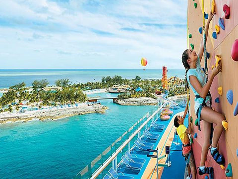 Rock climbing wall at the Royal Carribean Cruise