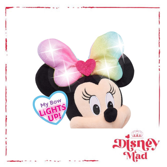 Disney Junior Minnie Mouse Sparkle and Sing Minnie Mouse, 13 Inch Feature  Plush with Lights and Sounds, Kids Toys for Ages 3 up 