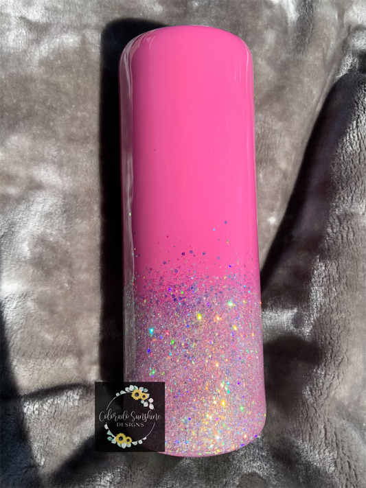 Luulla Handmade - This pretty pink glitter tumbler has an aesthetic ombre  shading effect, making this the perfect tumbler for yourself or to give  someone else!  tumbler-tumbler-cups-tumbler-with