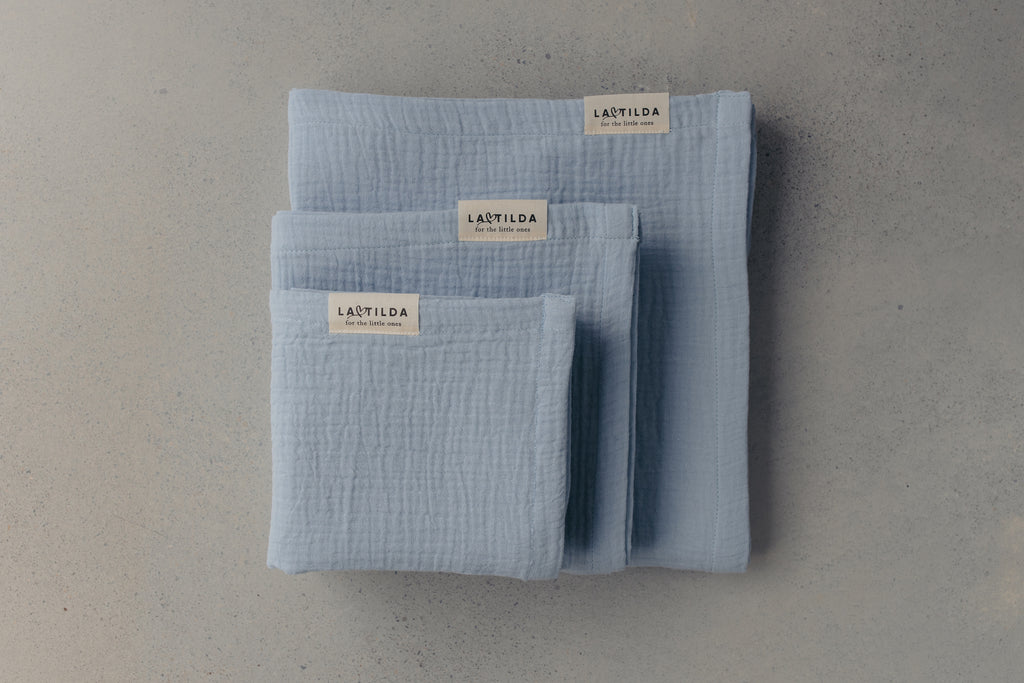 Muslin fabric by the meter, light blue - 03001/002