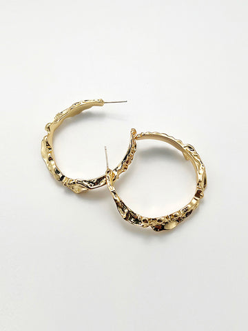 Thawy Gold Alloy Hoop Earrings 