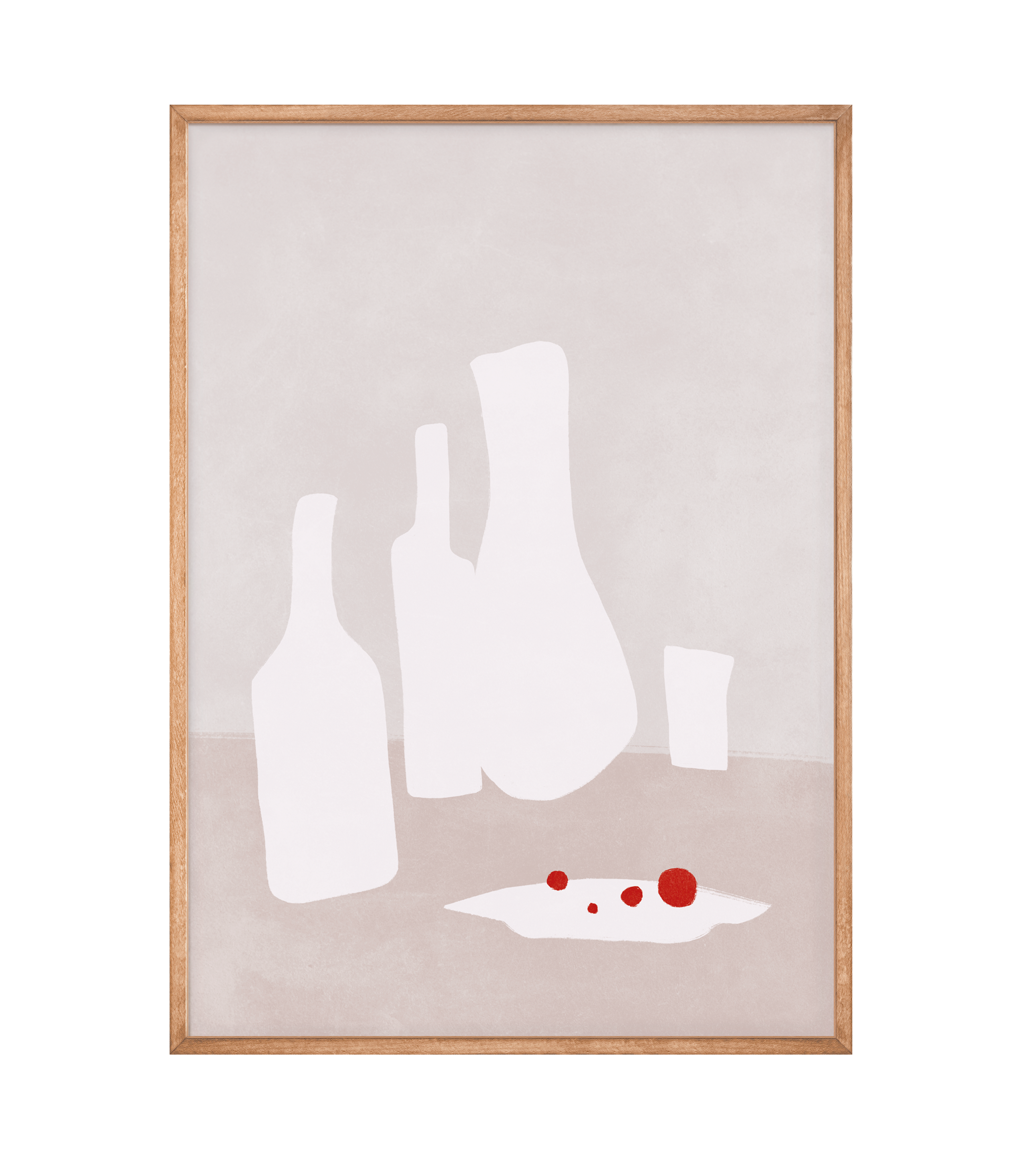 Billede af Bottles and a Plate Plakat - 60x84