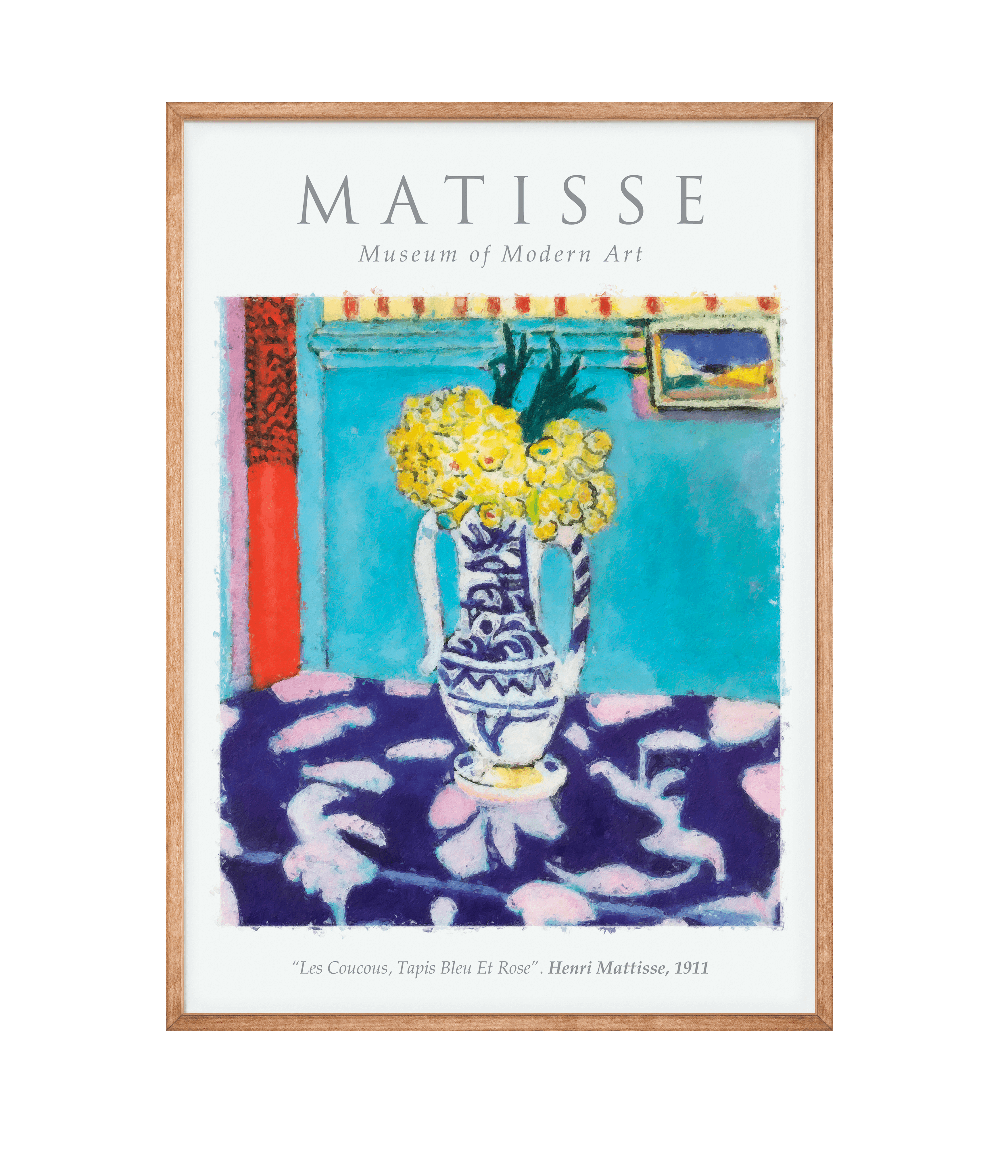 Billede af Henri Matisse - Les Coucous, Tapis Bleu Et Rose Plakat - 21x30