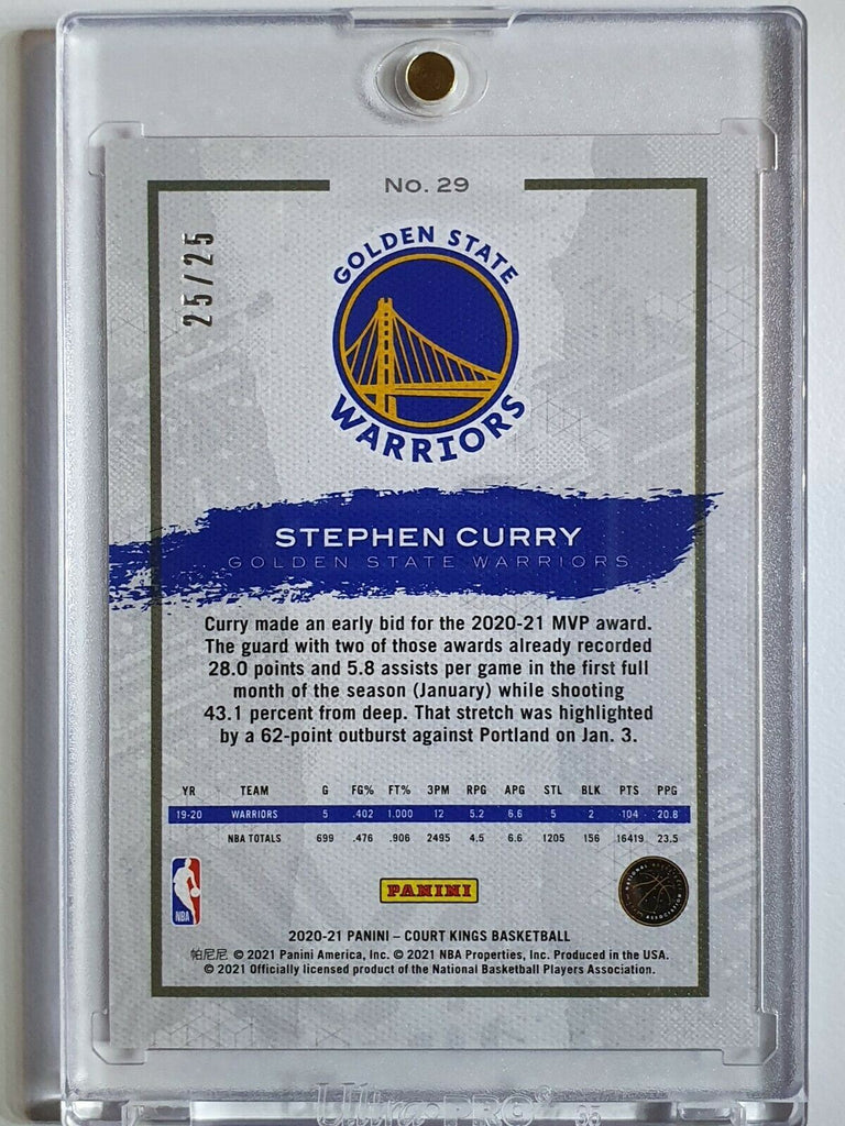 2020 Court Kings Stephen Curry #29 JADE /25 Prizm - Ready to Grade