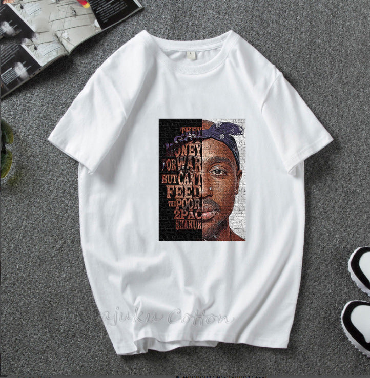  Tupac Asymmetric Graphic Tee - STREETWEAR