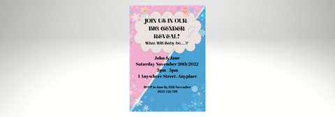 Gender Reveal Customisable Invite What Will Baby Be