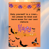 Halloween Sign - Take a Treat, Please be Kind