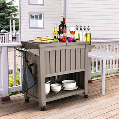 Garden Bar Serving Cart with Cooler