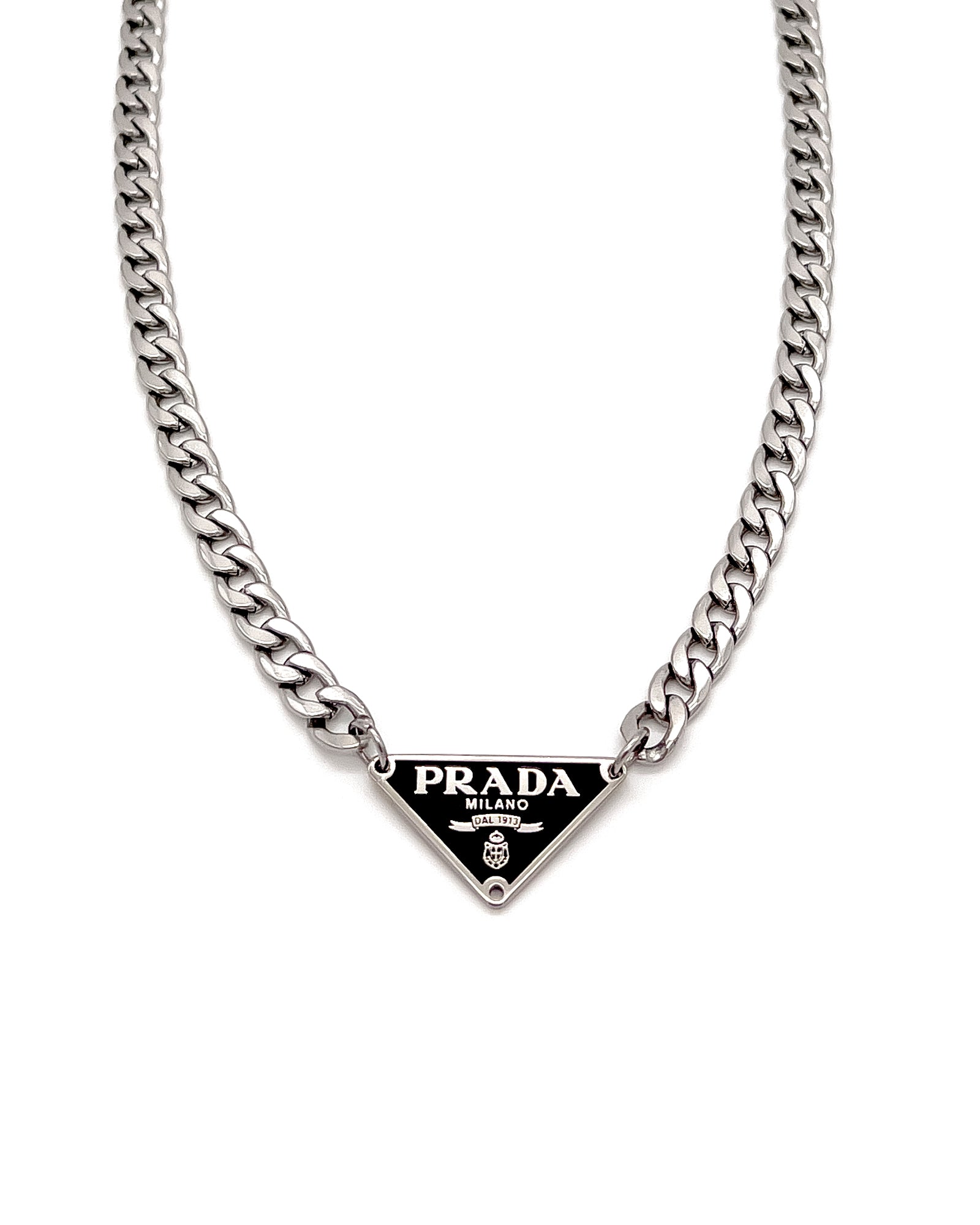 Prada triangle black necklace – Revised