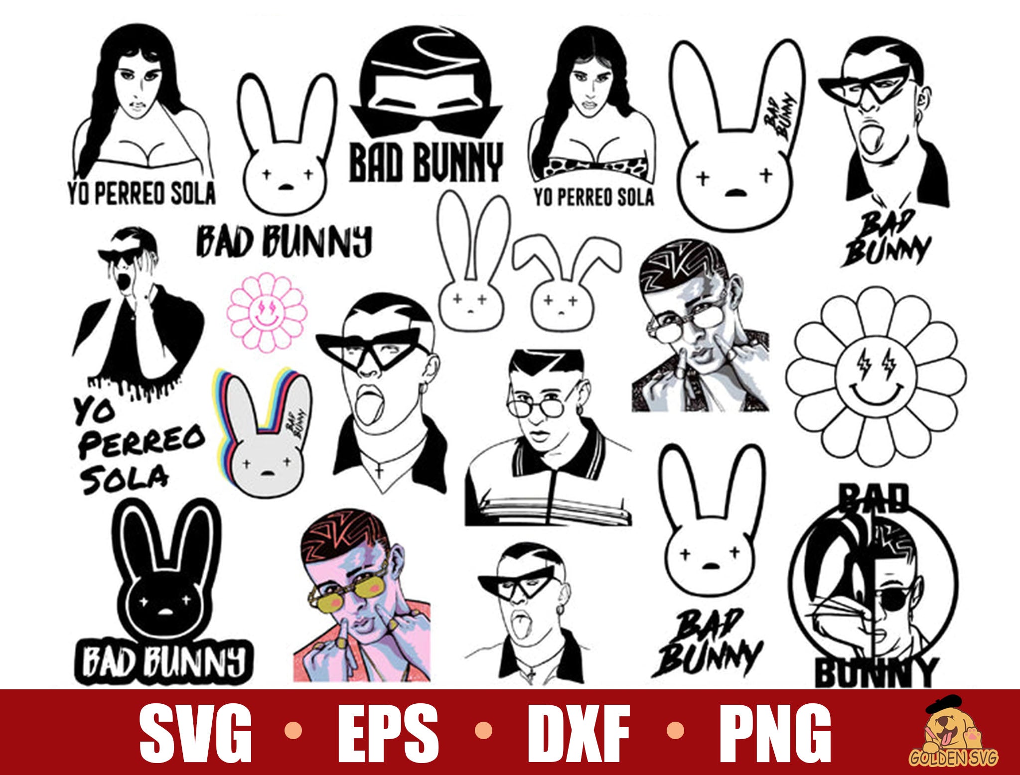 Bad Bunny Bundle Svg El Conejo Malo Svg Png Dxf Cricut Clipart The Best Porn Website 