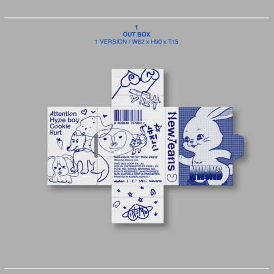  일반 NewJeans OMG 1st Slngle Album Message Card 6ver