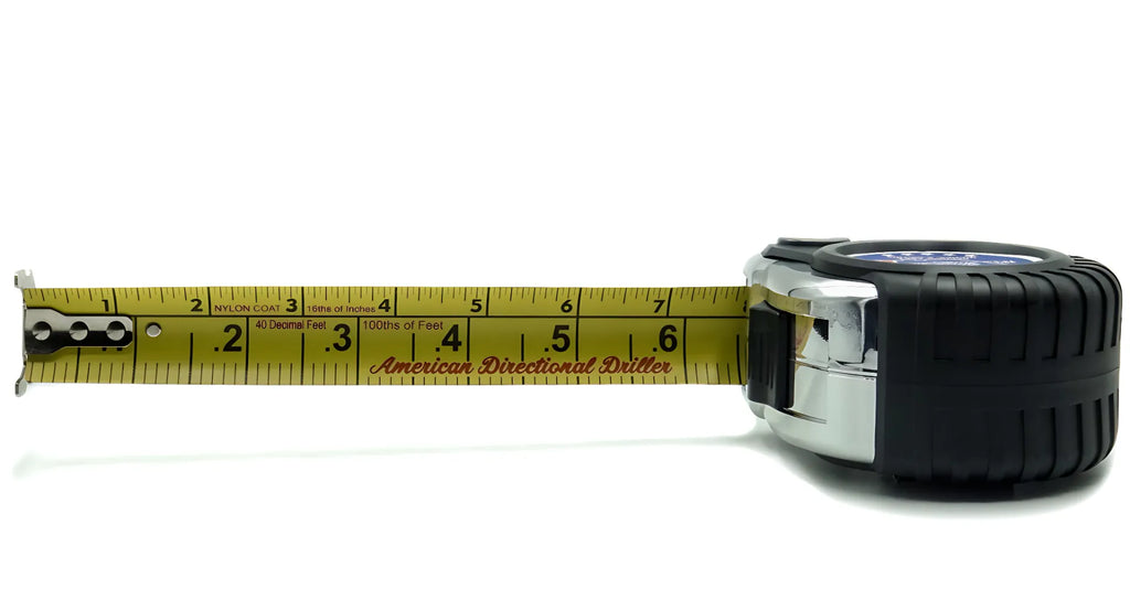 Use a standard tape measure. Measure the length of the rubber blade