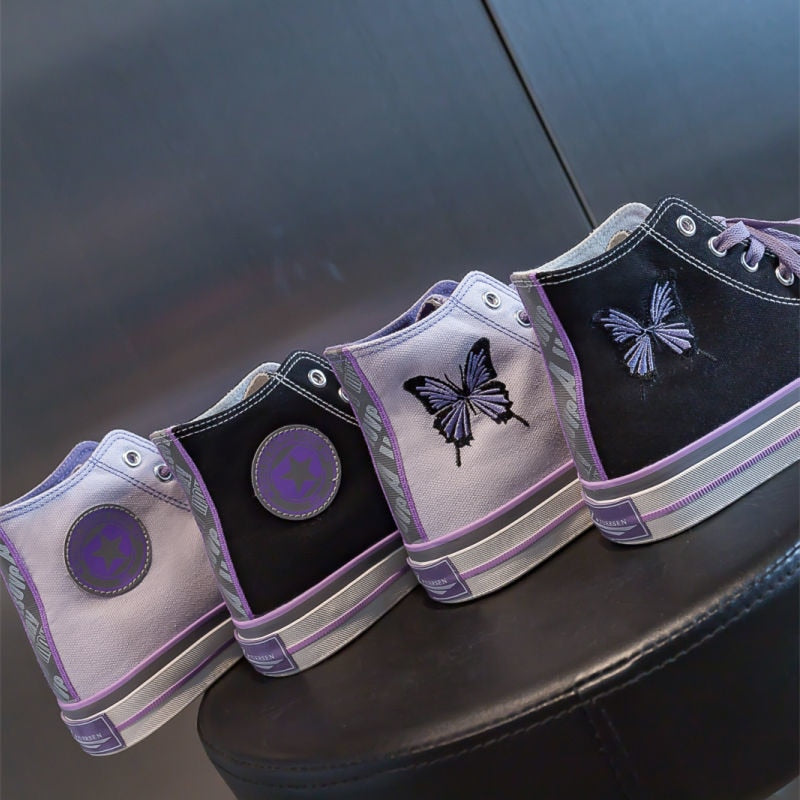 purple butterfly converse