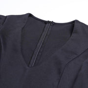 V-Neck Puff Sleeve Dress - ByDivStore